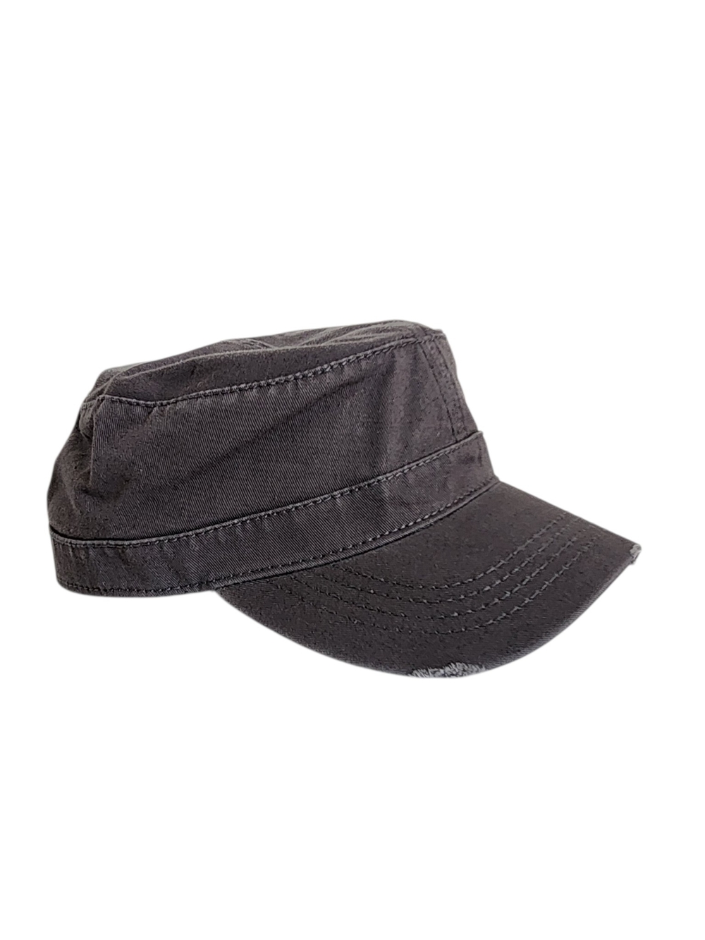 Otto Collection Distressed Gray Cadet Style Military Cap One Size NWOT